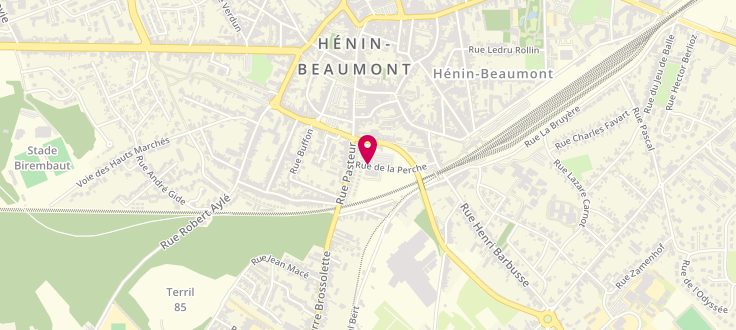 Plan de Pôle emploi d'Hénin-Beaumont, 91 Rue de la Perche, 62110 Hénin-Beaumont