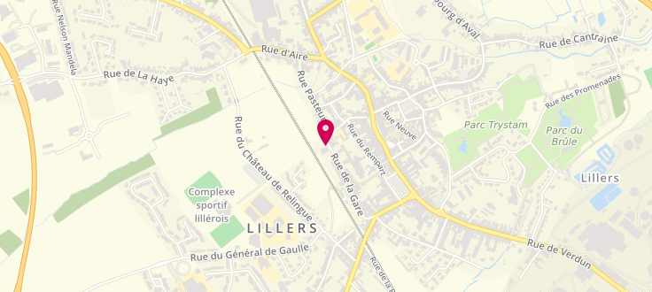 Plan de Pôle emploi de Lillers, 1 Rue de la Gare, 62192 Lillers