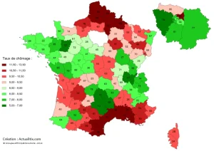 taux de chômage par département en France
