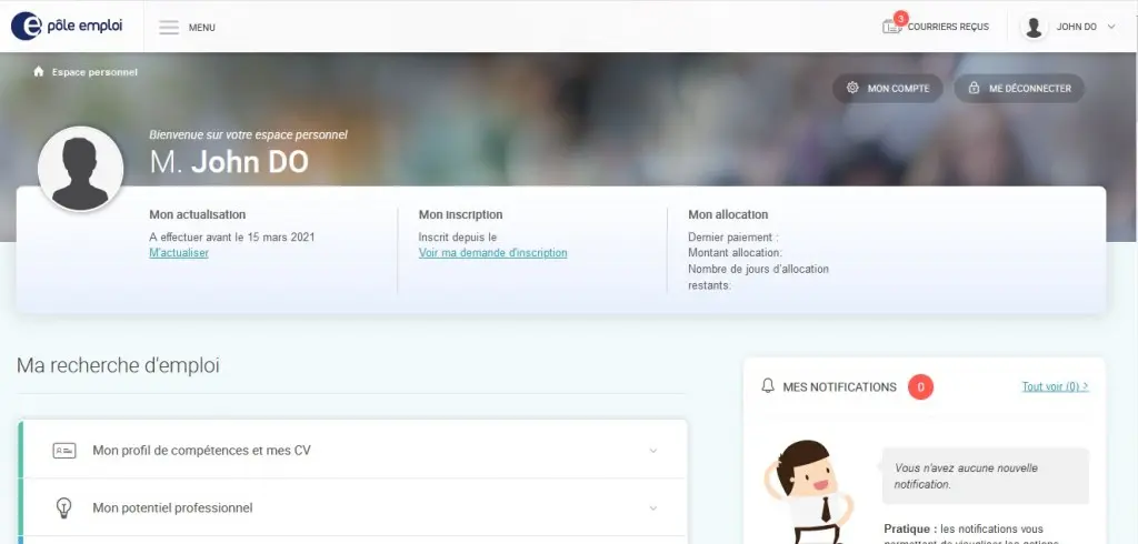 Comment acc&eacute;der &agrave; son DUDE sur la plateforme P&ocirc;le emploi