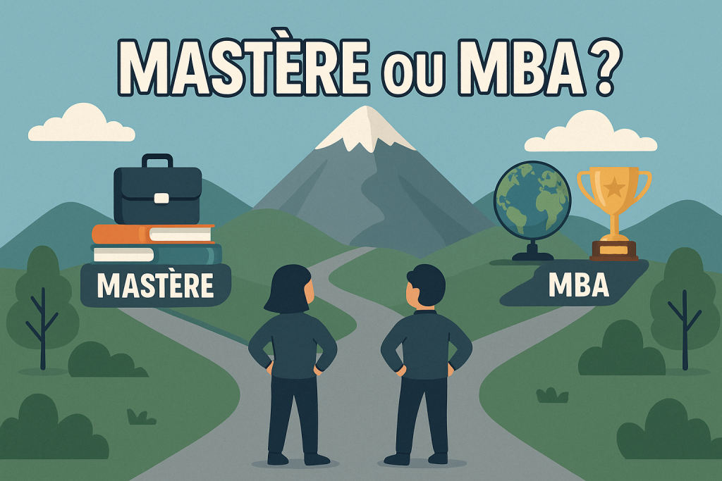 différence mastère MBA deux chemins sommet montagne
