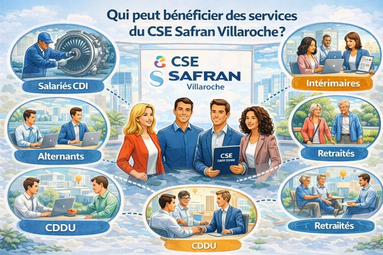 Qui peut b&eacute;n&eacute;ficier des services du CSE Safran Villaroche