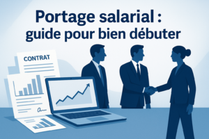Illustration Portage salarial guide pour bien débuter avec relation tripartite
