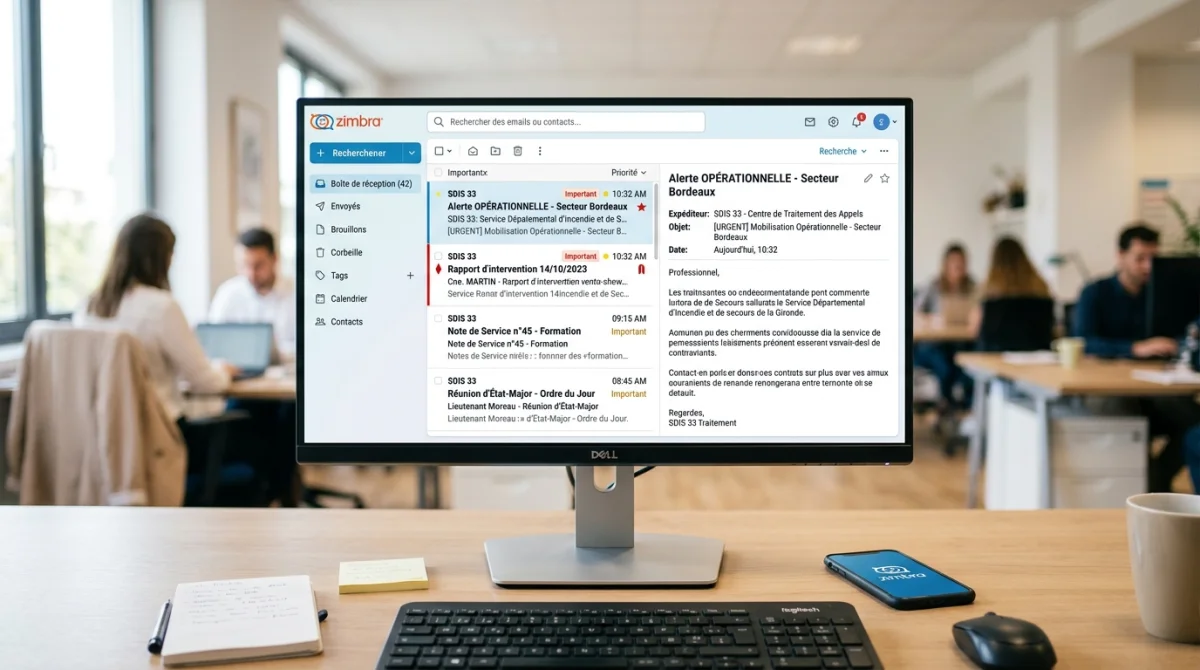 Acc&eacute;der &agrave; la messagerie Zimbra du SDIS 33