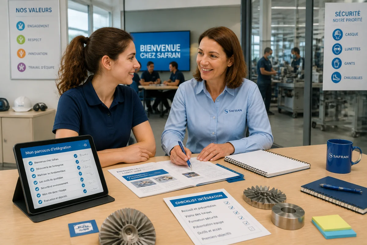 Int&eacute;gration des nouveaux employ&eacute;s : une mentor accompagne une coll&egrave;gue avec une checklist et un parcours de formation personnalis&eacute;